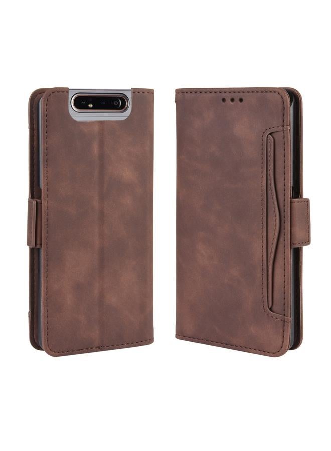 زبون جراب لهاتف Galaxy A80 / A90 بتصميم محفظة من الجلد بنمط جلد العجل، مع فتحة بطاقة منفصلة - Image 1