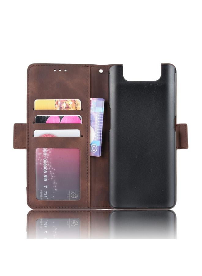 زبون جراب لهاتف Galaxy A80 / A90 بتصميم محفظة من الجلد بنمط جلد العجل، مع فتحة بطاقة منفصلة - Image 4