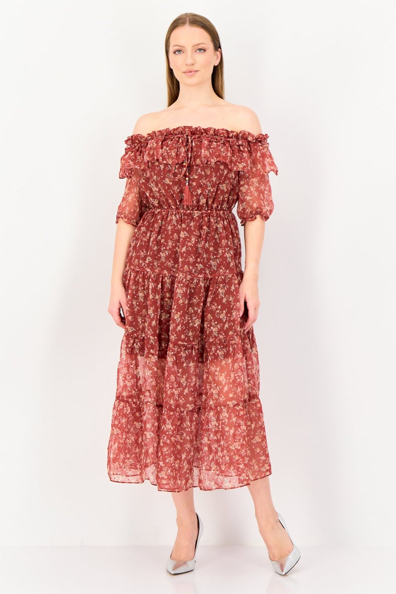 VERO MODA فستان نسائي بطبعة زهور متعدد الألوان - Image 1