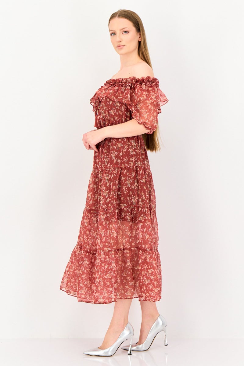 VERO MODA فستان نسائي بطبعة زهور متعدد الألوان - Image 3