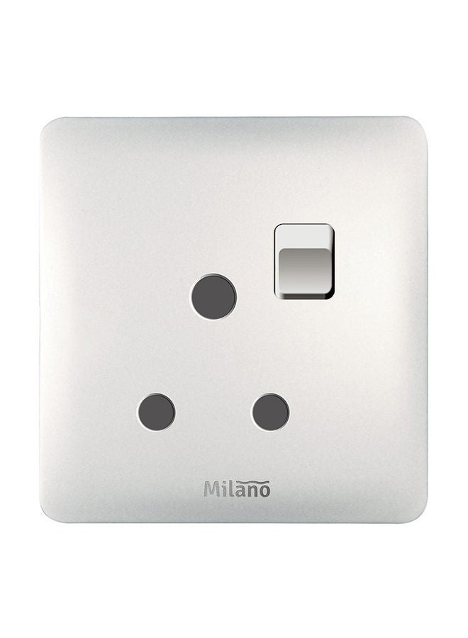 DANUBE HOME Danube Home - Milano 15A 3 Round Pin Switched Socket Wh Ps