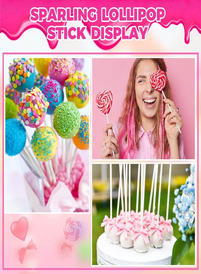 ZHBDMGK 600Pcs Lollipop Stick, 6IN Cake Pop Sticks with Clear Treat Bags & Gold Twist Ties, Cake Pops Making Tools for Lollipops, Candies, Chocolates Cookies - Image 4
