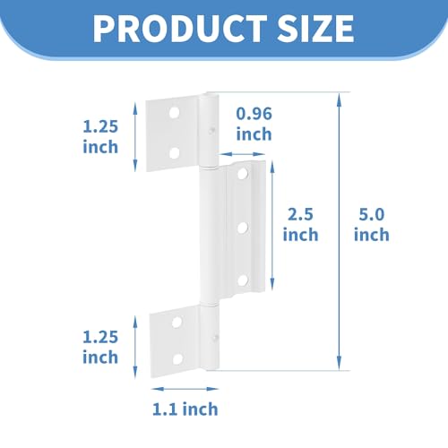 BANLIN 3Pack Storm Door Hinge White Aluminum 1/8 inch Grooved Center White Screen Door Hinge Compatible with Most Screen Doors - Image 2