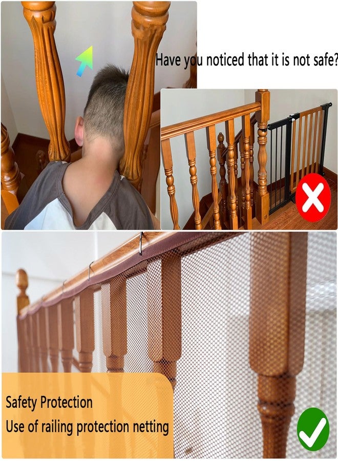 Aetherix Balcony Safety Net for Kids Banister Guard-13ft x 3ft Child Safety Net, Balcony Mesh Screen for Pets, Dogs, Cats, Toys - Stair Railing Baby Proof (White) - Image 5