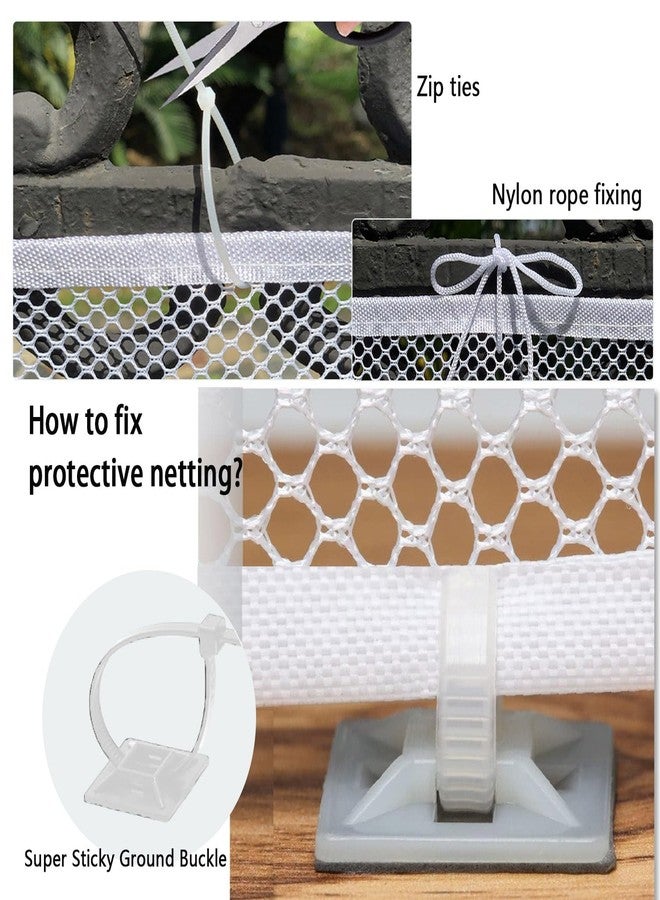 Aetherix Balcony Safety Net for Kids Banister Guard-13ft x 3ft Child Safety Net, Balcony Mesh Screen for Pets, Dogs, Cats, Toys - Stair Railing Baby Proof (White) - Image 4