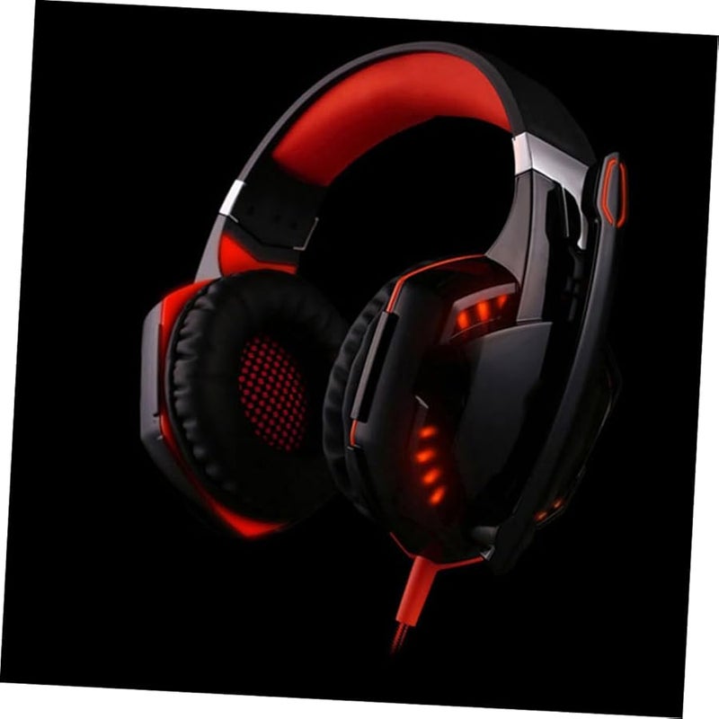 Jofuny Gaming Headset Over Ear with Noise Cancelling Microphone Red Soft Cushions - Image 4
