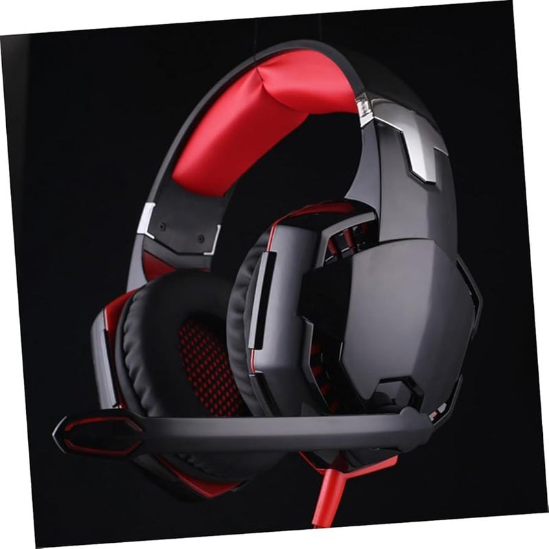 Jofuny Gaming Headset Over Ear with Noise Cancelling Microphone Red Soft Cushions - Image 5