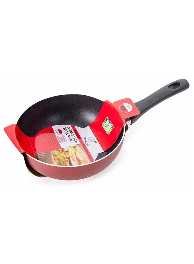 Beefit 20Cm Non-Stick Wok Pan Maroon (Bw-20R) - Image 1