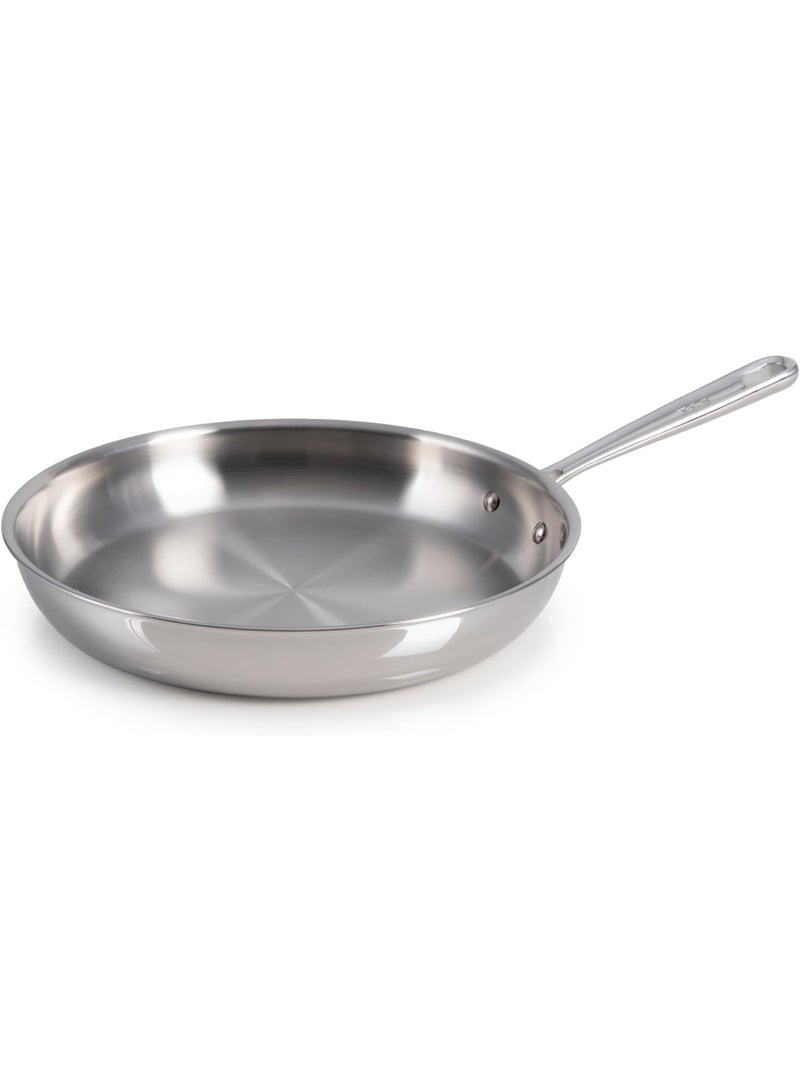 T-fal Stainless Steel Fry Pan 12 Inch, Induction Compatible, Oven Safe 500F, Fast & Even Heat, Professional Quality & Durability, Frying Pan, Skillet, Cookware, Dishwasher Safe, Silver - Image 1