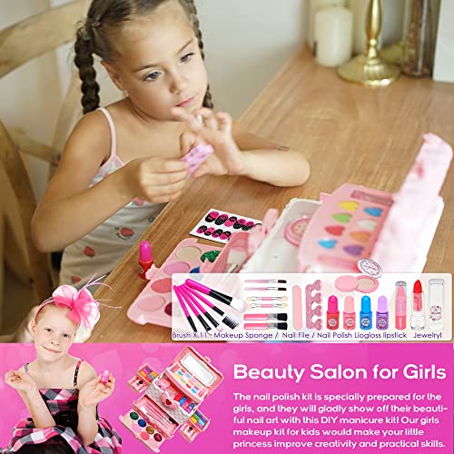 HERAPFANN Kids Makeup Sets for Girls - Kids Makeup Sets for Girls 5-8, Maquillaje para Niñas, Play Make Up Kit, Best Toys for Little Girl,Princess Toddler Kid Stuff, Ages3456789 10 Year Old Girl Birthday Gifts - Image 5
