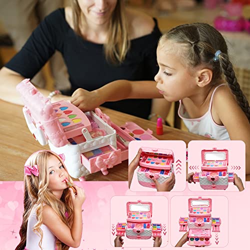 HERAPFANN Kids Makeup Sets for Girls - Kids Makeup Sets for Girls 5-8, Maquillaje para Niñas, Play Make Up Kit, Best Toys for Little Girl,Princess Toddler Kid Stuff, Ages3456789 10 Year Old Girl Birthday Gifts - Image 4