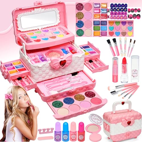 HERAPFANN Kids Makeup Sets for Girls - Kids Makeup Sets for Girls 5-8, Maquillaje para Niñas, Play Make Up Kit, Best Toys for Little Girl,Princess Toddler Kid Stuff, Ages3456789 10 Year Old Girl Birthday Gifts - Image 1