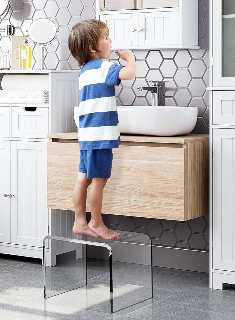 تي بي جي بي مقعد استحمام أكريليك بقياس 13 بوصة طول × 9 بوصة عرض × 9 بوصة ارتفاع، كرسي بلاستيكي شفاف، مقعد قدم سميك، مقاعد استحمام حديثة للحلاقة، مقعد استحمام مقاوم للماء لمنتجع صحي أو حمام. - Image 4