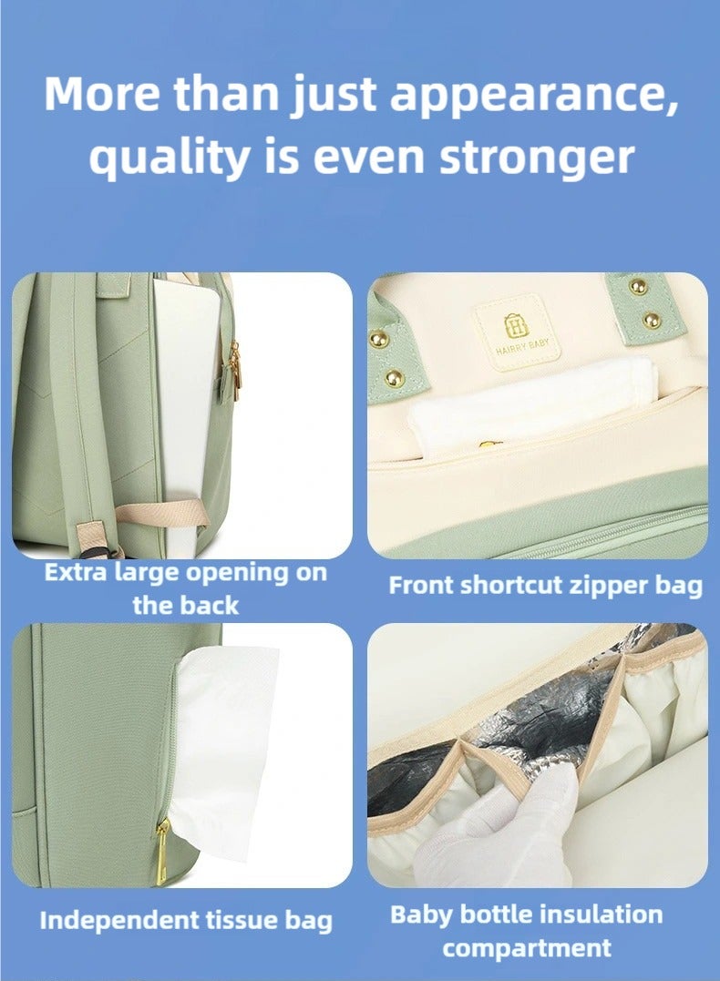 شنطة بيبيحقيبة حفاضات للأطفال، حقيبة أم فاخرة، حقيبة سفر كبيرة لمستلزمات الأطفال، حقيبة أم متعددة الوظائف مقاومة للماء مع عزل من رقائق الألومنيوم - Image 4