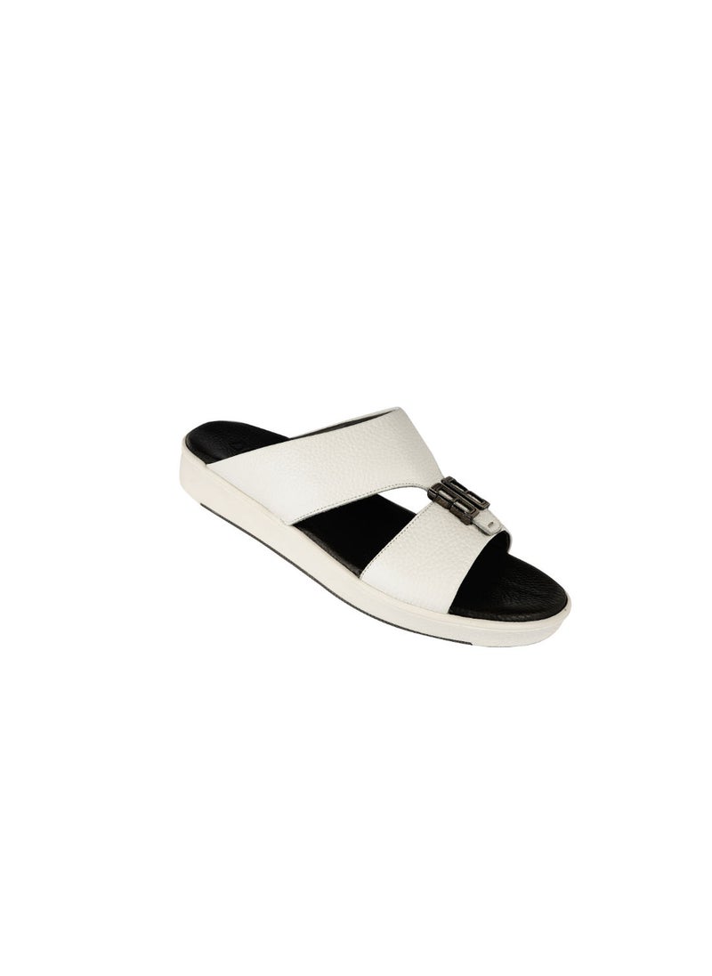 barjeel uno - Barjeel Uno Mens Elegant Arabic Sandals SP1-012 White - Image 1