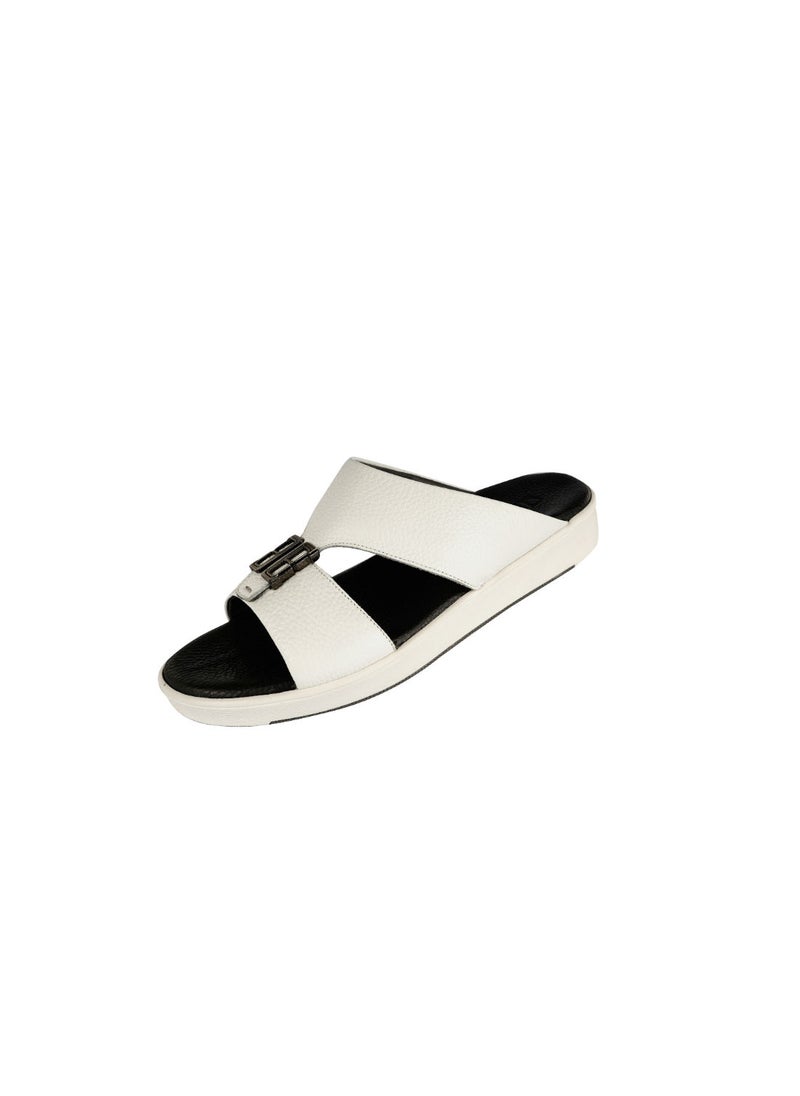 barjeel uno - Barjeel Uno Mens Elegant Arabic Sandals SP1-012 White - Image 1