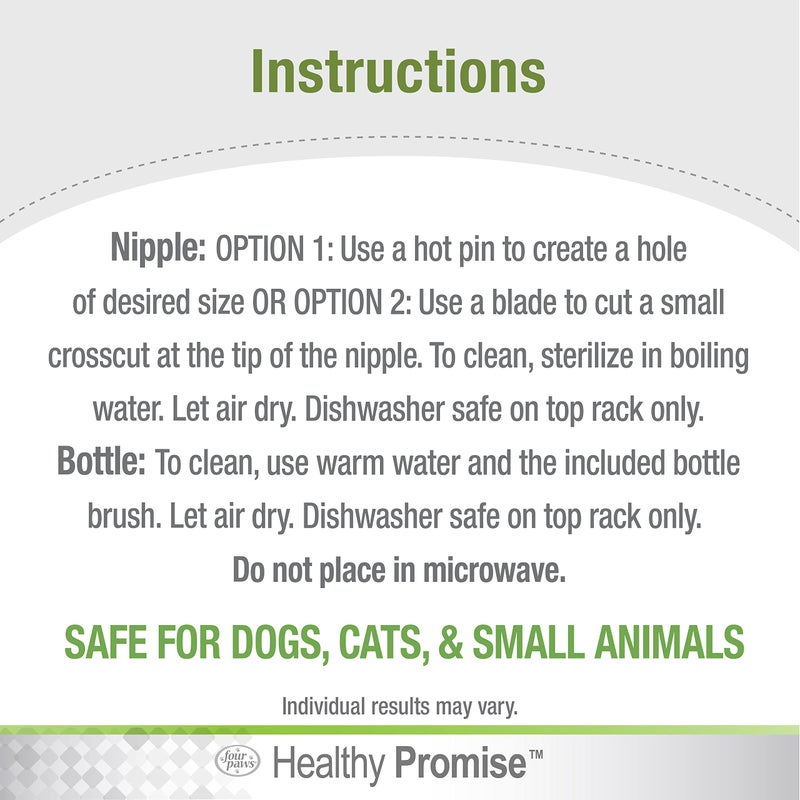 Four Paws Pet Nursing Kit, Feeding Bottle and Brush for Kittens & Puppies, 2 oz. - Image 3