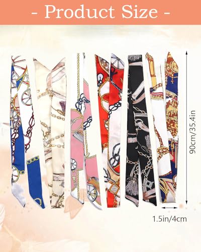 JELIEE 6 Pack Scarf Bags for Women - Narrow Scarf Hair & Neck Scarves - Fashion Gifts - Image 2