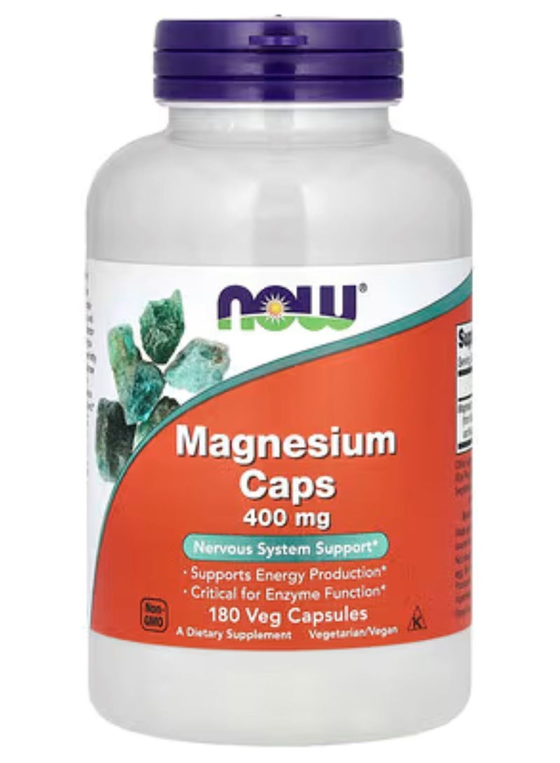 Now Foods Magnesium Dietary Supplement 400 mg - 180 Capsules - Image 1