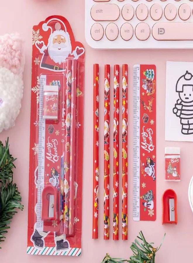 Le Delite Xmas Stationery Gift Pack for Kids - Set of 10 Cute Christmas Items Including Pen, Pencil, Diary, Eraser, Keychain & More | Gift Bag for Children - Image 3
