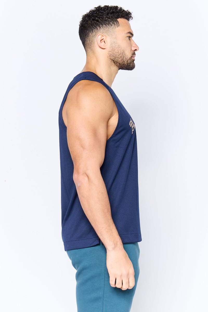 Reebok Men Sportswear Fit Sleeveless Training Vest, Navy - Image 2