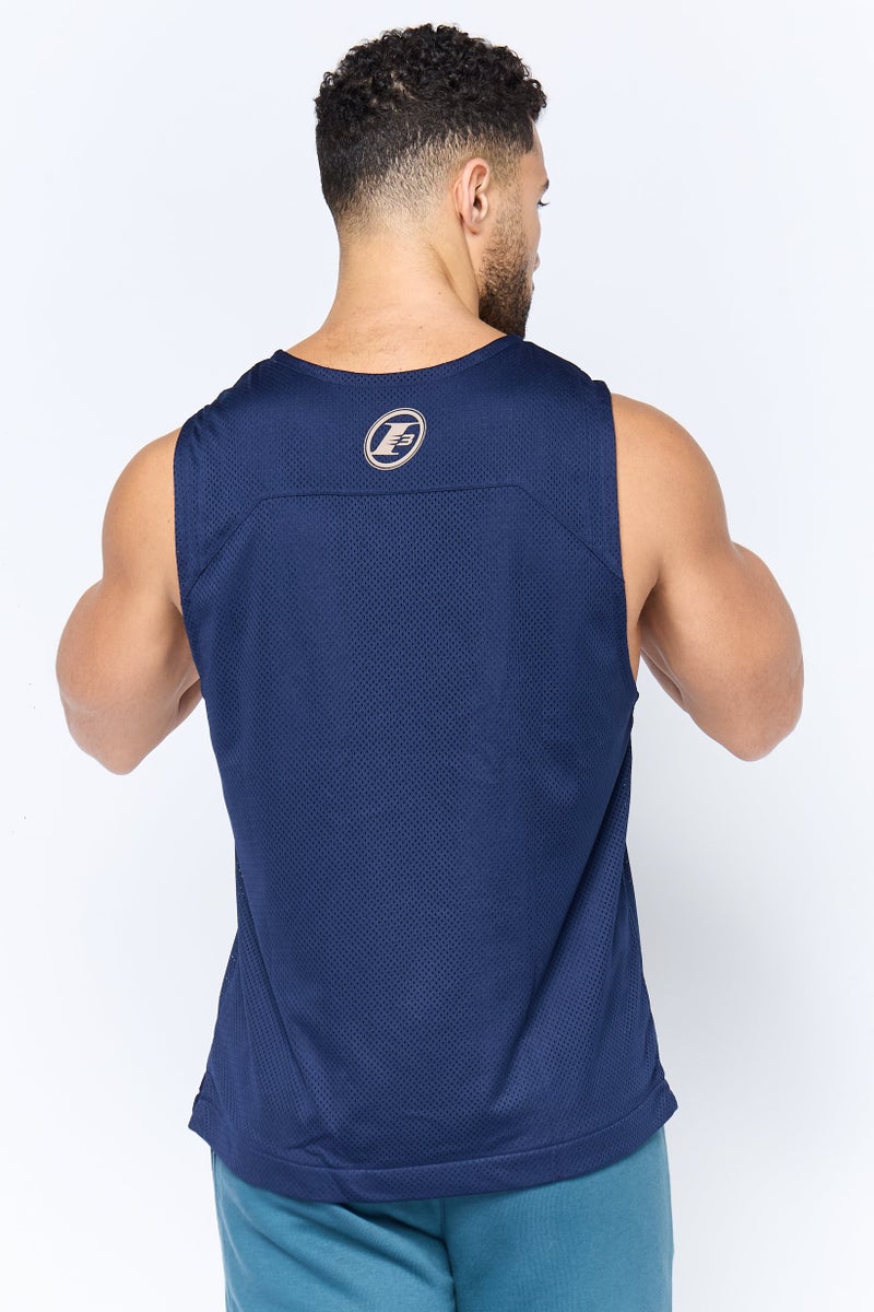 Reebok Men Sportswear Fit Sleeveless Training Vest, Navy - Image 4