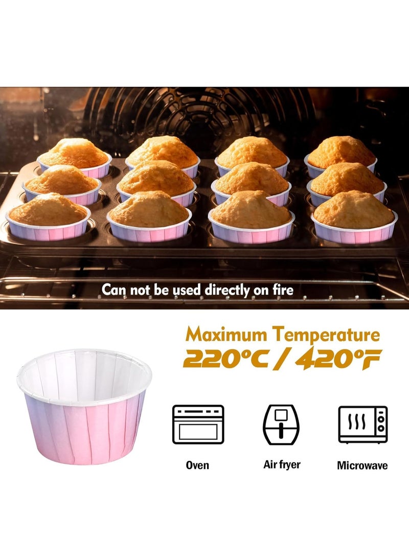 Cupcake Liners, 50Pcs Count Gradient Color Paper Cupcake Liners for Baking, Muffin Liners, Cupcake Wrappers, for Family Gatherings, Weddings, Birthday Parties - Image 3