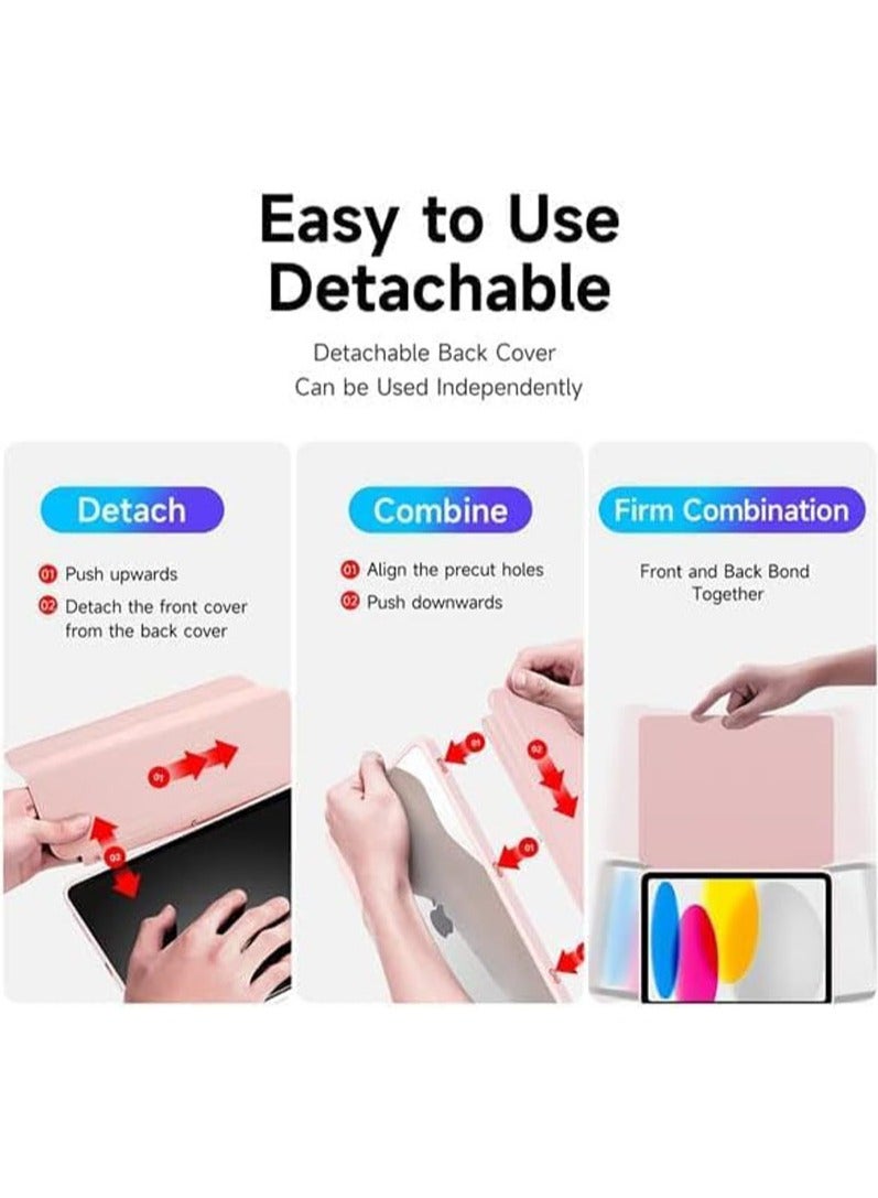 عام غطاء خلفي شفاف لجهاز iPad Air مقاس 11 بوصة الجيل السادس (2024، M2)، مع قاعدة مغناطيسية ذكية وقابلة للتدوير، غطاء خلفي ناعم من TPU مع حامل لقلم آيباد ووظيفة النوم التلقائي والاستيقاظ لجهاز iPad Air 11. - Image 2