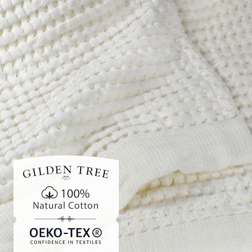 GILDEN TREE Waffle Bath Sheet Quick Dry Towel, Thin Luxury Bath Towels, Bath Sheets 40x80 Large Bath Towels, Modern Style (Cream) - Image 2