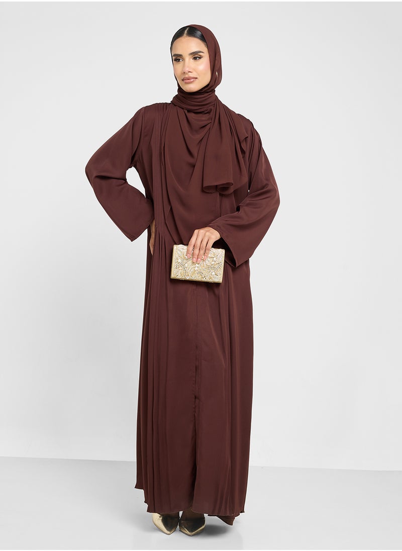 Khizana Abaya With Back Pleat & Sheila  - Image 5