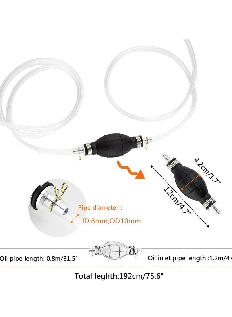 Gasoline Siphon Hose Pump, Siphon Pump Gas Transfer Oil Water Fuel Gas Siphon Hand Pump Siphon Pump, Syphon Pumps Siphon Hose for Gasoline, Fluid Fuel Diesel Transfer Pump, Transfer Hoses - Image 5