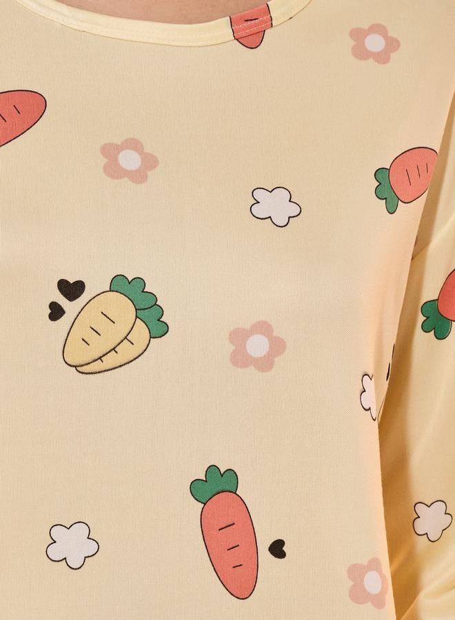 Take Two All Over Print Round Neck T-Shirt & Pyjama Set  - Image 4