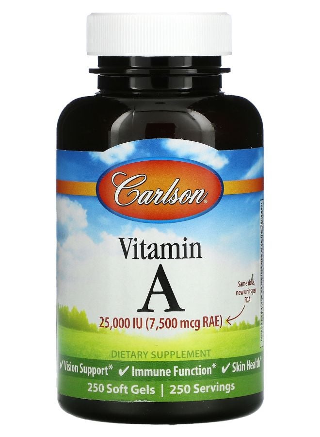 Vitamin A 7500 mcg RAE (25000 IU) 250 Soft Gels