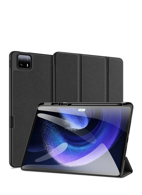 مناسبة لحافظة لوحة Xiaomi Pad6Max اللوحية، حافظة 14 بوصة ثلاثية الطي مضادة للسقوط من الجلد بوظيفة التشغيل / الإيقاف التلقائي للشاشة.