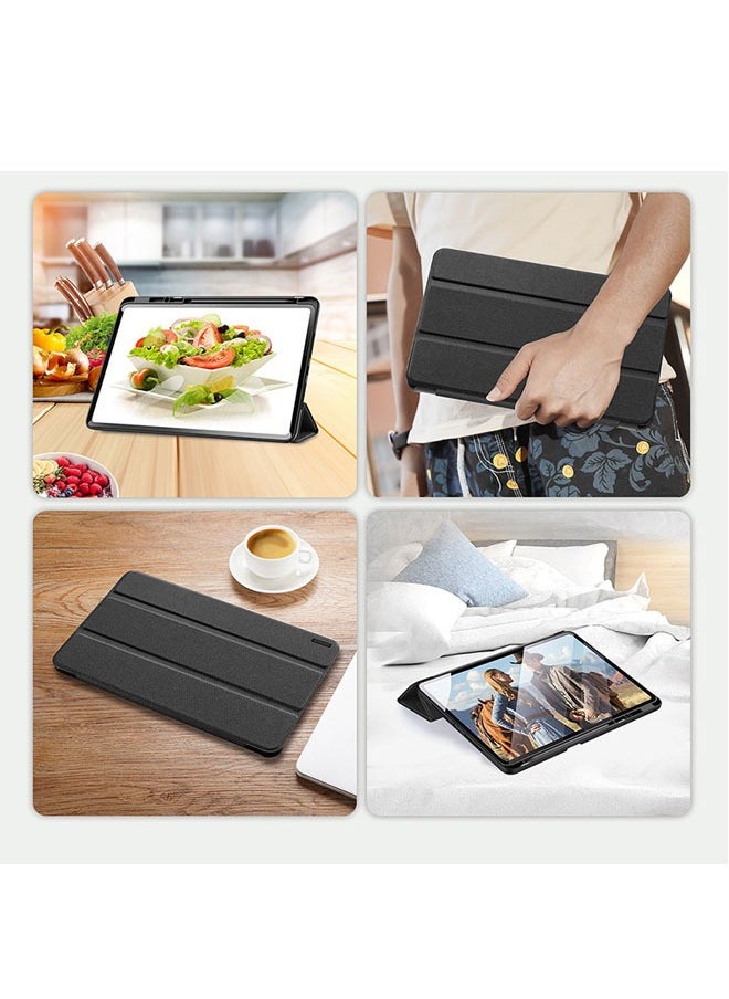 مناسبة لحافظة لوحة Xiaomi Pad6Max اللوحية، حافظة 14 بوصة ثلاثية الطي مضادة للسقوط من الجلد بوظيفة التشغيل / الإيقاف التلقائي للشاشة.