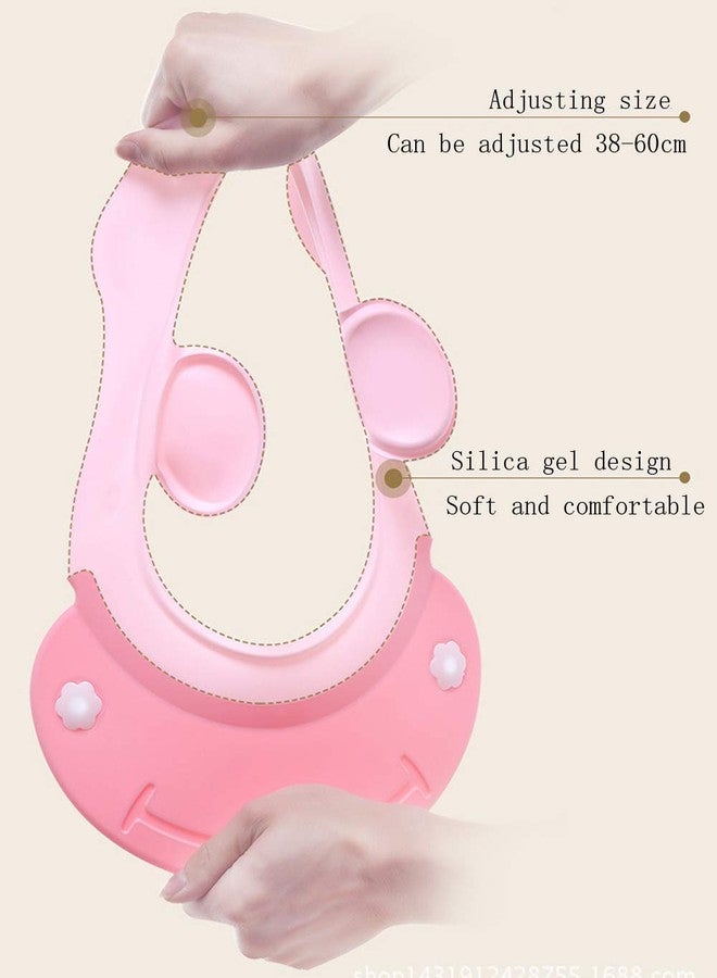 AMTOOCH Bath Cap wash Shower Shampoo Visor hat Prevent Water Entering The Eyes and Ears Adjustable Bathing tub Head Hair Rinser Shield Protection Kids Children Toddler Beach Baby Safety(pink) - Image 2