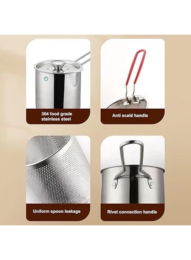 Deep Fryer Pot Stainless Steel Frying Pan with Strainer Basket and Handle,Tempura Fish Shrimp Chicken Fryer Deep Frying Pot  - Image 5