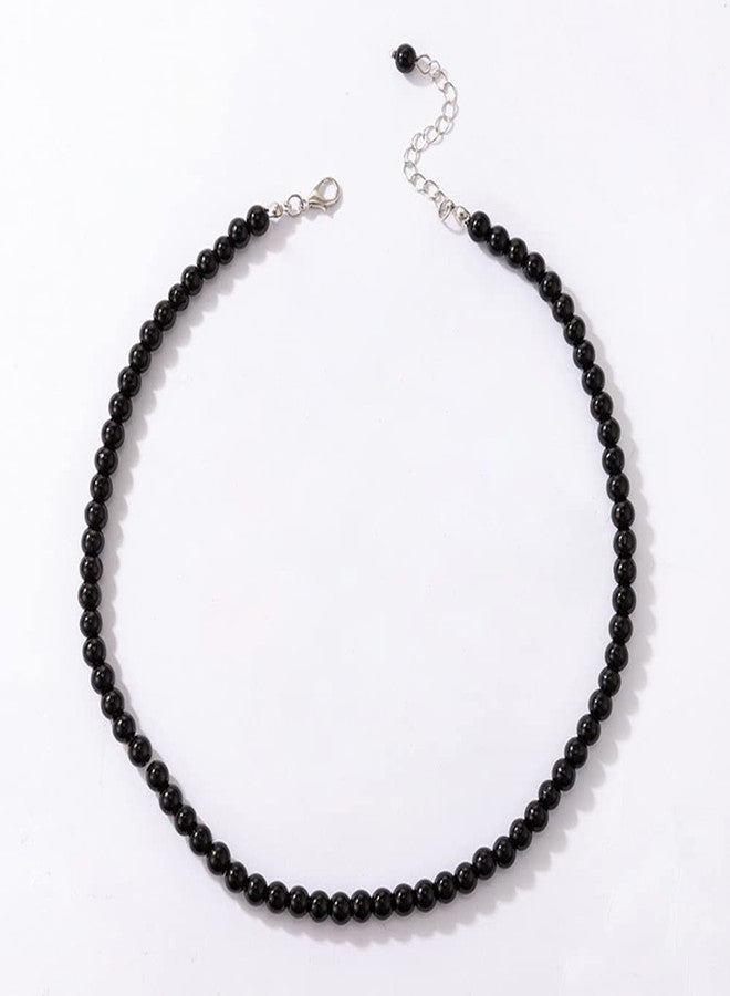 Asphire Asphinien Asphire Vintage Black Beaded Choker Bohemian Bead Ball Necklace Dainty Women's Collar Necklace Prom Party Festival Gift - Image 2