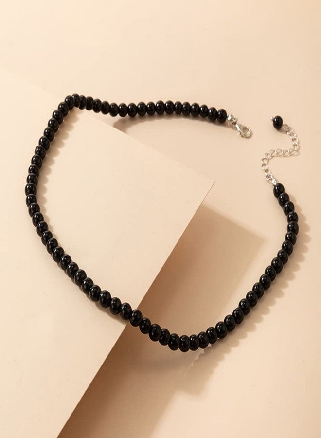 Asphire Asphinien Asphire Vintage Black Beaded Choker Bohemian Bead Ball Necklace Dainty Women's Collar Necklace Prom Party Festival Gift - Image 5