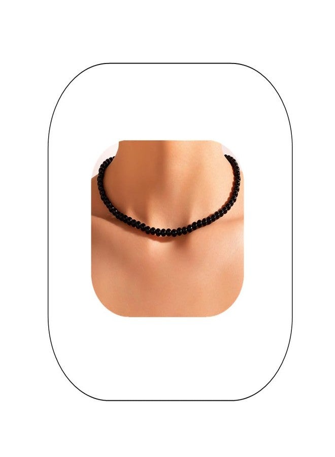 Asphire Asphinien Asphire Vintage Black Beaded Choker Bohemian Bead Ball Necklace Dainty Women's Collar Necklace Prom Party Festival Gift - Image 1