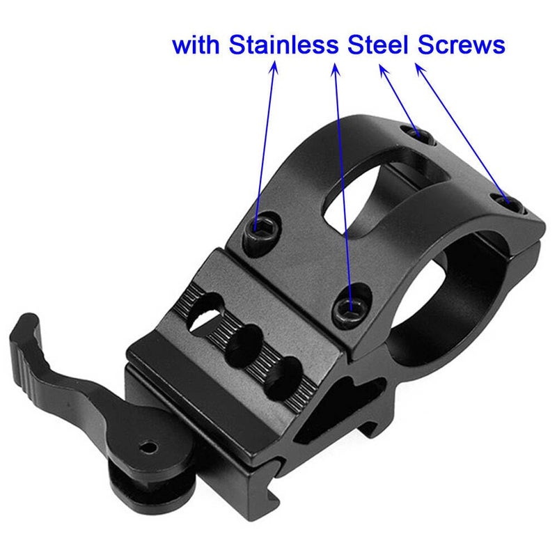 Calitte 25mm Quick Release Telescope Clamp Flashlight Mount with Stainless Steel Screws - Image 2