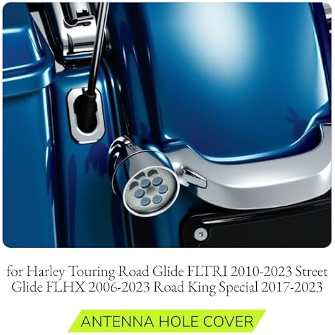 rayihni Black Motorcycle Antenna Hole Cover for Harley Touring Road Glide FLTRI 2010-2023 Street Glide FLHX 2006-2023 Road King Special 2017-2023Back-to-Back - Image 3