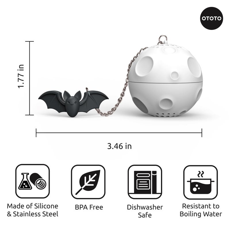 OTOTO Cute Tea Strainers - Loose Leaf Tea Steeper, Tea Infuser for Loose Leaf Tea, Tea Diffusers, Tea Accessories, Mushroom Gifts, Cute Kitchen Accessories, White Elephant Gifts, (Moonlit, Spooky, Gothic) - Image 5