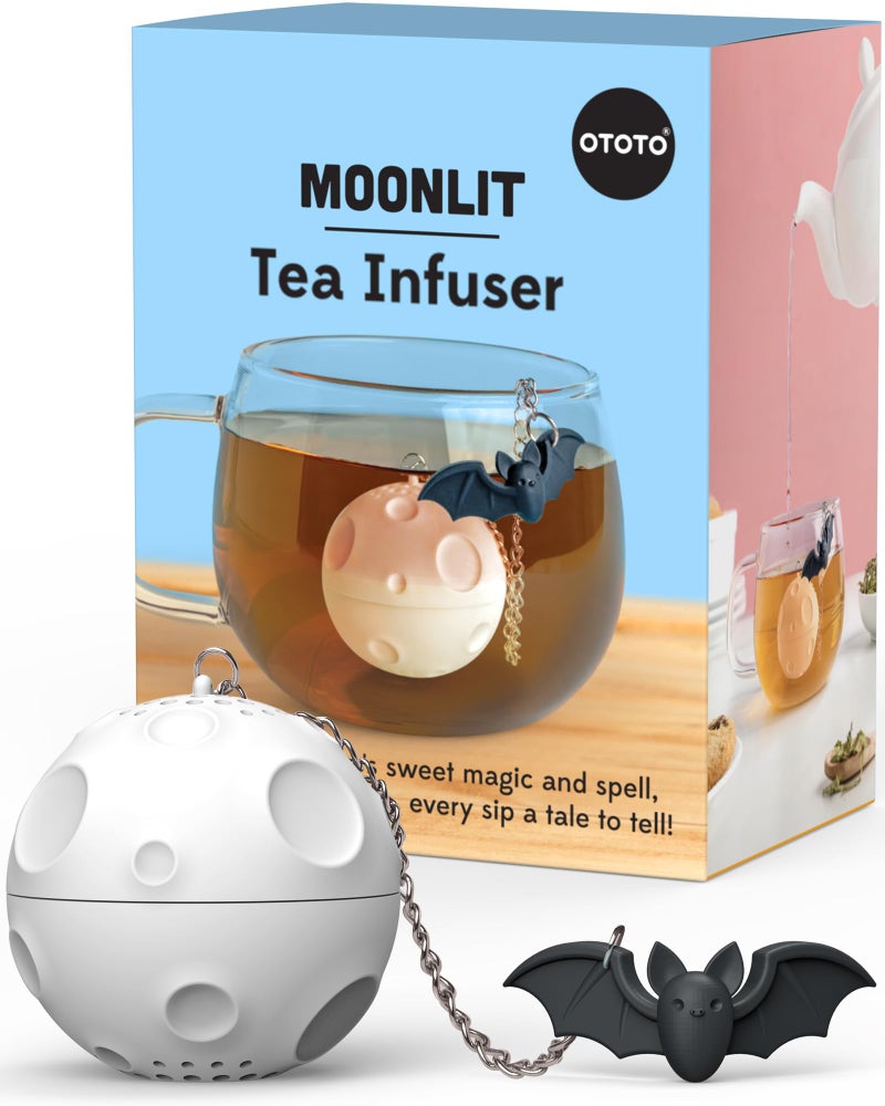 OTOTO Cute Tea Strainers - Loose Leaf Tea Steeper, Tea Infuser for Loose Leaf Tea, Tea Diffusers, Tea Accessories, Mushroom Gifts, Cute Kitchen Accessories, White Elephant Gifts, (Moonlit, Spooky, Gothic) - Image 1