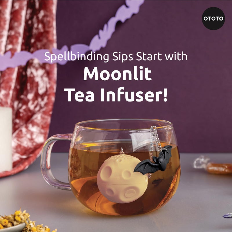 OTOTO Cute Tea Strainers - Loose Leaf Tea Steeper, Tea Infuser for Loose Leaf Tea, Tea Diffusers, Tea Accessories, Mushroom Gifts, Cute Kitchen Accessories, White Elephant Gifts, (Moonlit, Spooky, Gothic) - Image 2