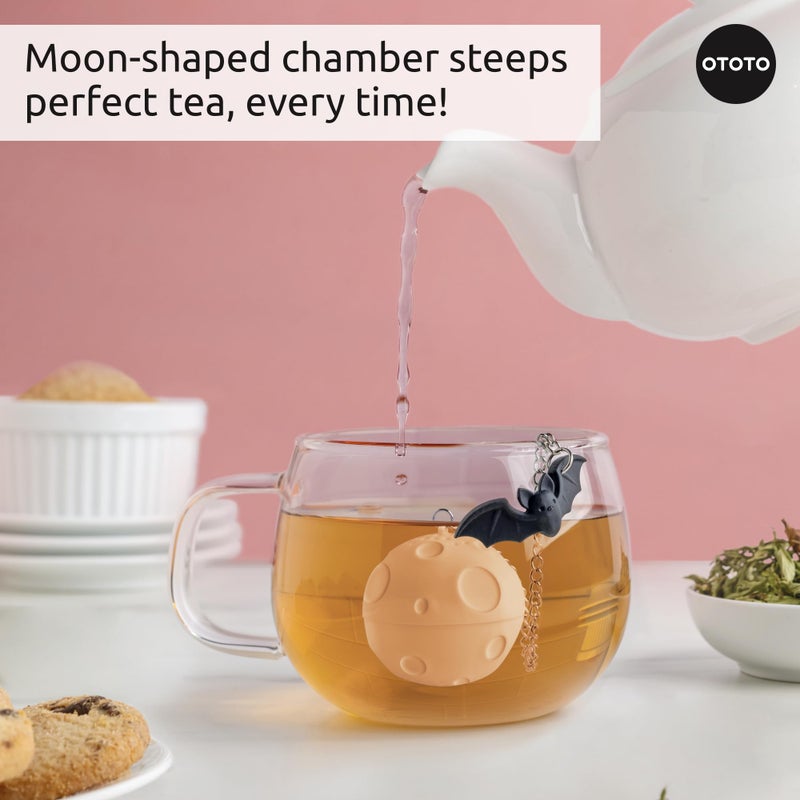 OTOTO Cute Tea Strainers - Loose Leaf Tea Steeper, Tea Infuser for Loose Leaf Tea, Tea Diffusers, Tea Accessories, Mushroom Gifts, Cute Kitchen Accessories, White Elephant Gifts, (Moonlit, Spooky, Gothic) - Image 3