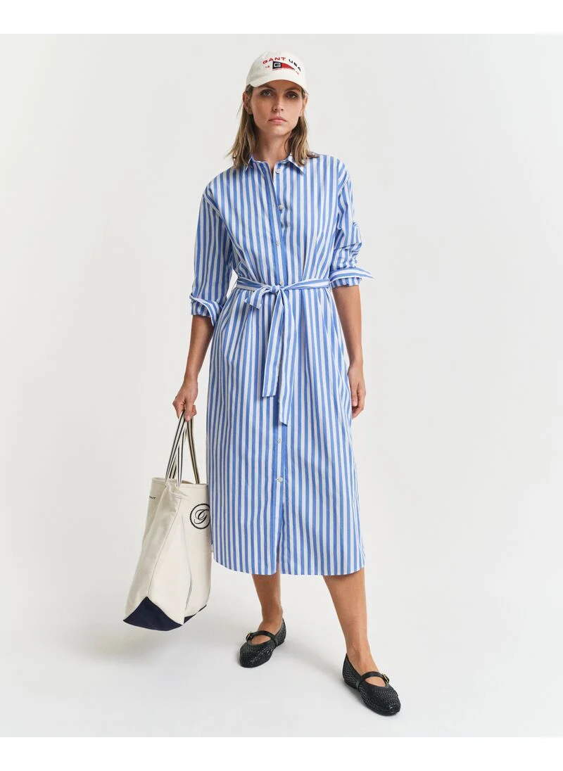 غانت Gant Relaxed Striped Poplin Shirt Dress