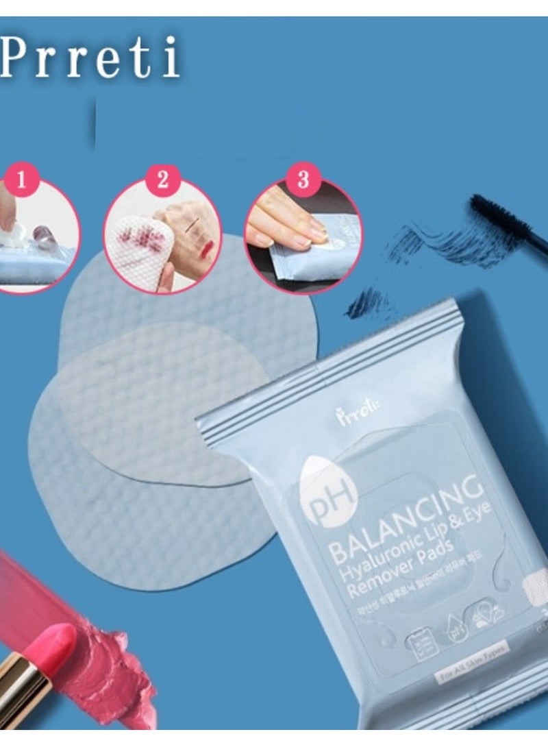 PRRETI Balancing Hyaluronic Acid Makeup Removal Wipes For Lips and Eyes - Image 2