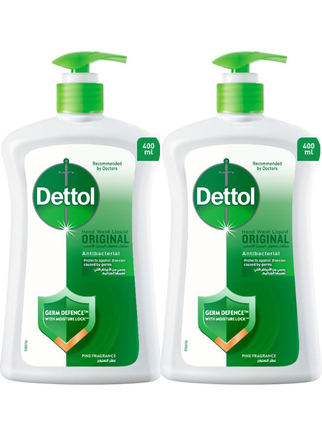 ديتول Original Handwash Liquid Soap Pump - Pine Scent - Pack Of 2 Pieces  (35% Off) 400 ml green 400ml - Image 1