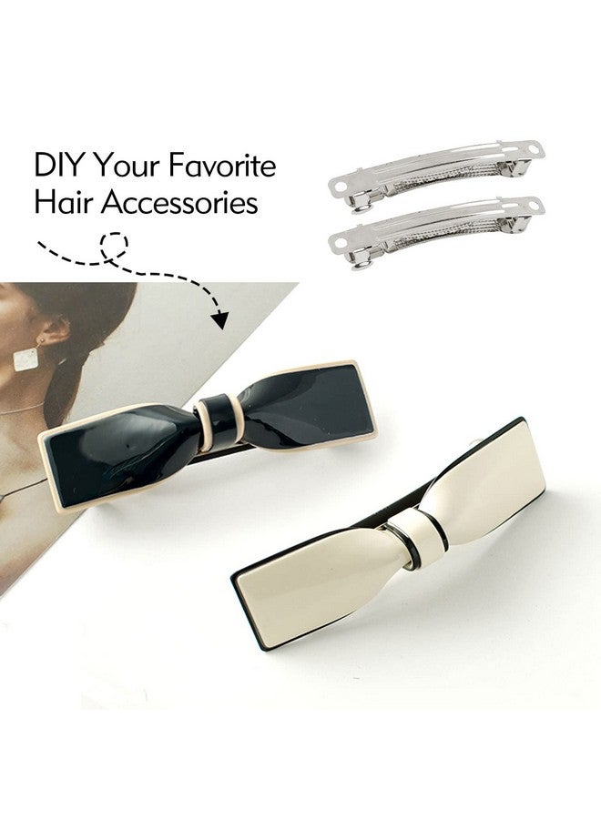 Cinaci 20 Pack 2.4 Inch / 3 Inch/ 4 Inch Blank Silver Metal DIY Craft French Barrettes Snap Hair Clips Pins for Women Girls Hair Accessories (2.4 Inch) - Image 3